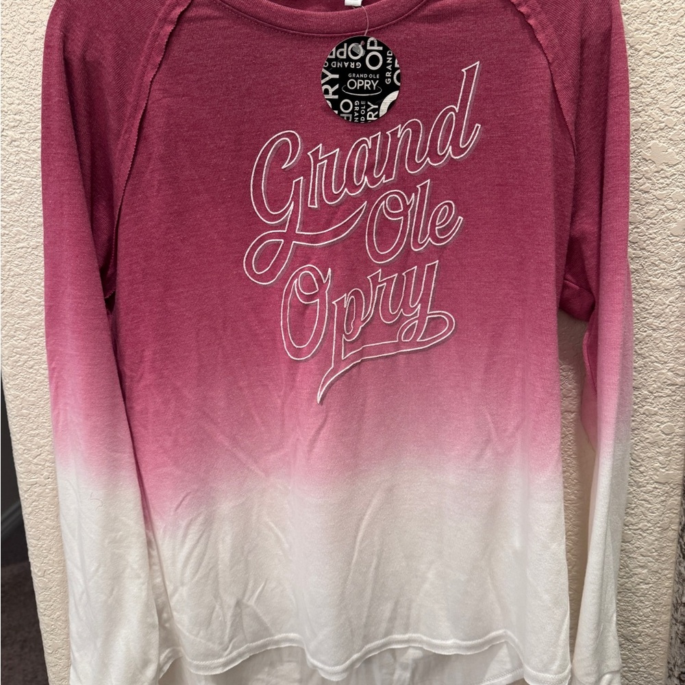 Grand Ole Opry Pink and White Long Sleeve Tee